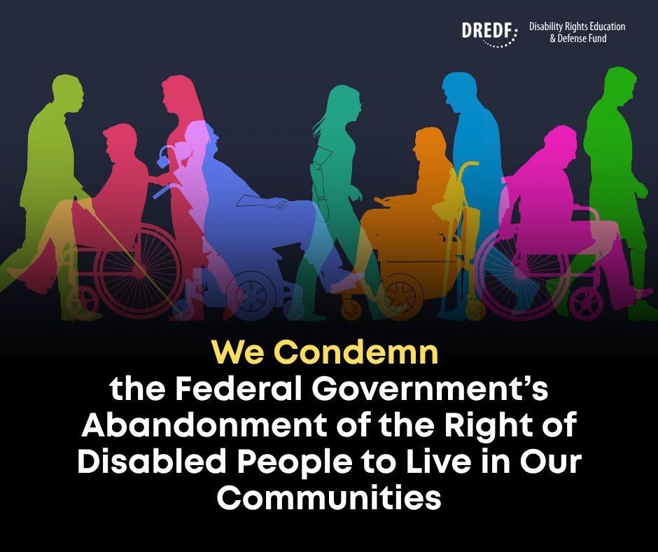 Plakat gegen die Einschränkung von Rechten behinderter Menschen in den USA