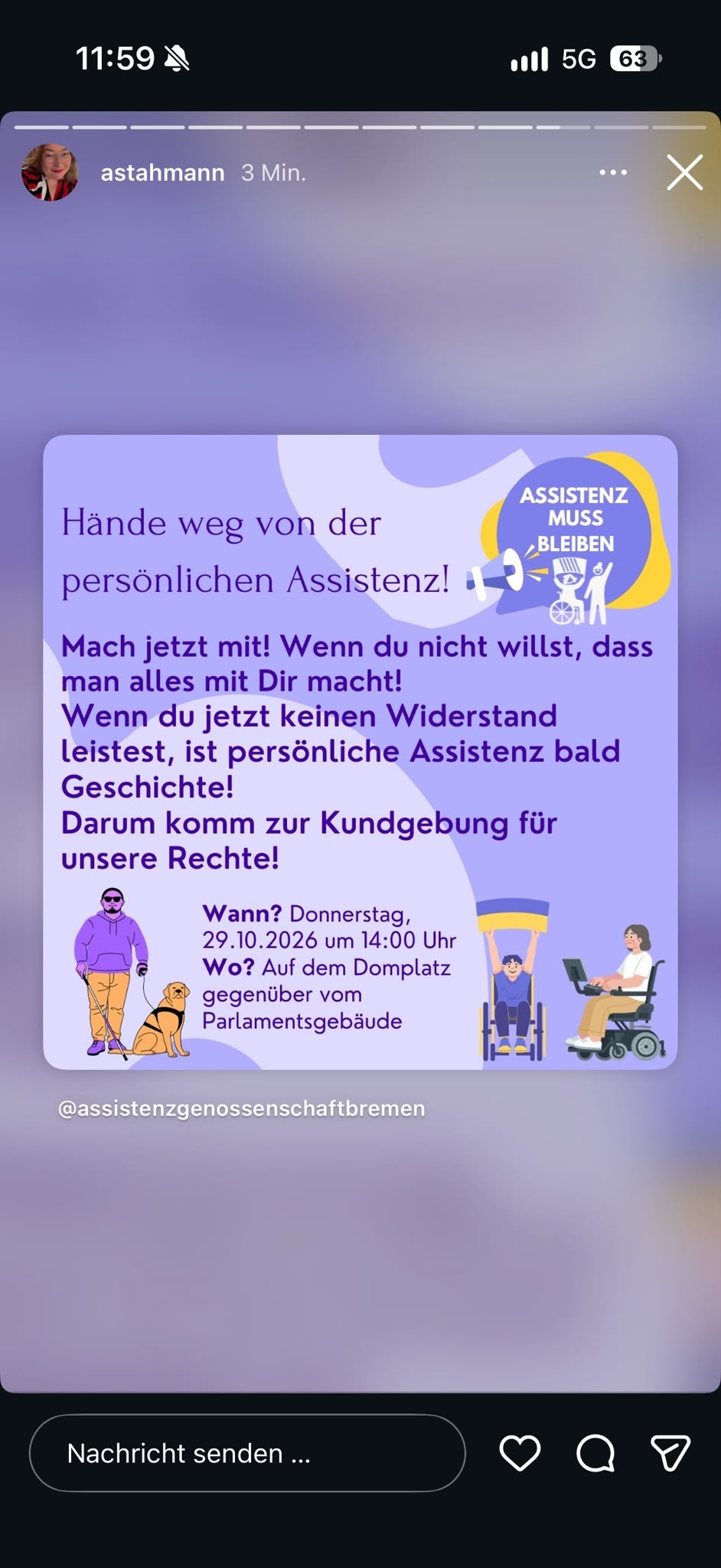 Plakat zur Protestaktion am 29. Oktober 2026 in Bremen