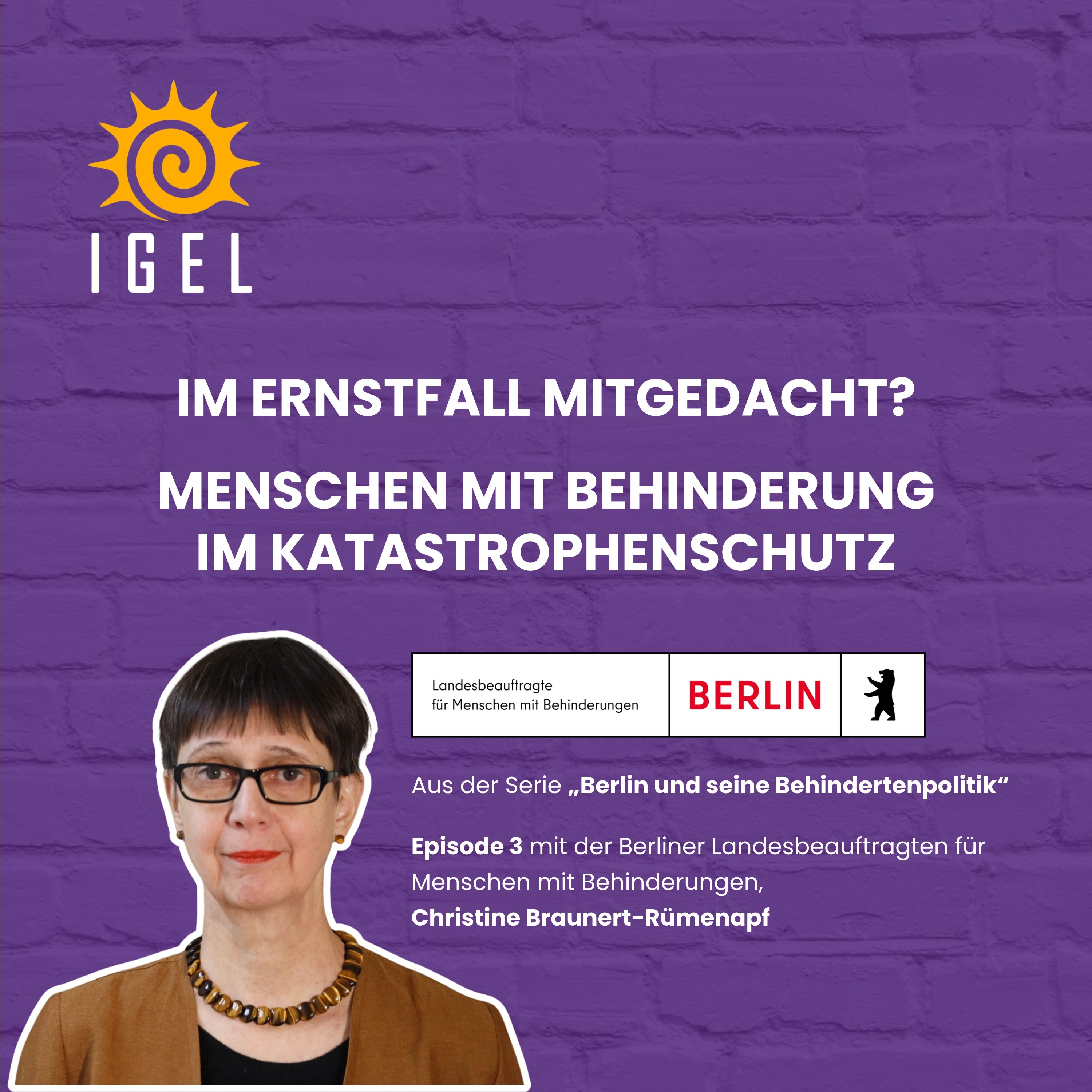 Cover des IGEL-Podcast zur Berliner Behindertenpolitik