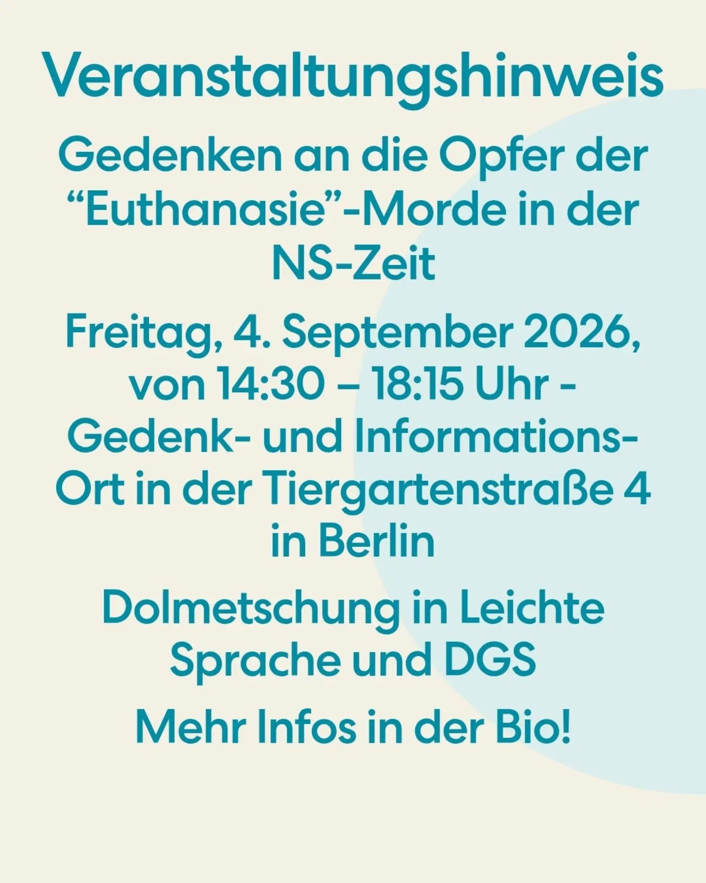 Plakat zur Veranstaltung am 4. September 2026