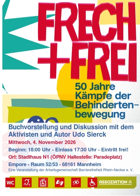 Plakat zur Lesung von Udo Sierck am 4.11.2026 um 18:00 Uhr in Mannheim